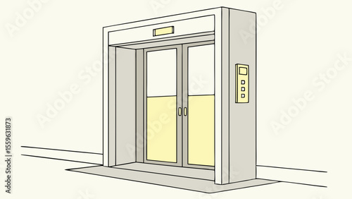 Elevator doors open, ready for boarding