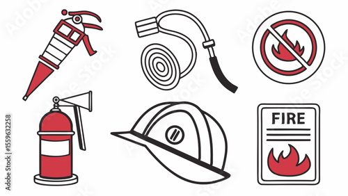 Fire Safety Equipment Icons