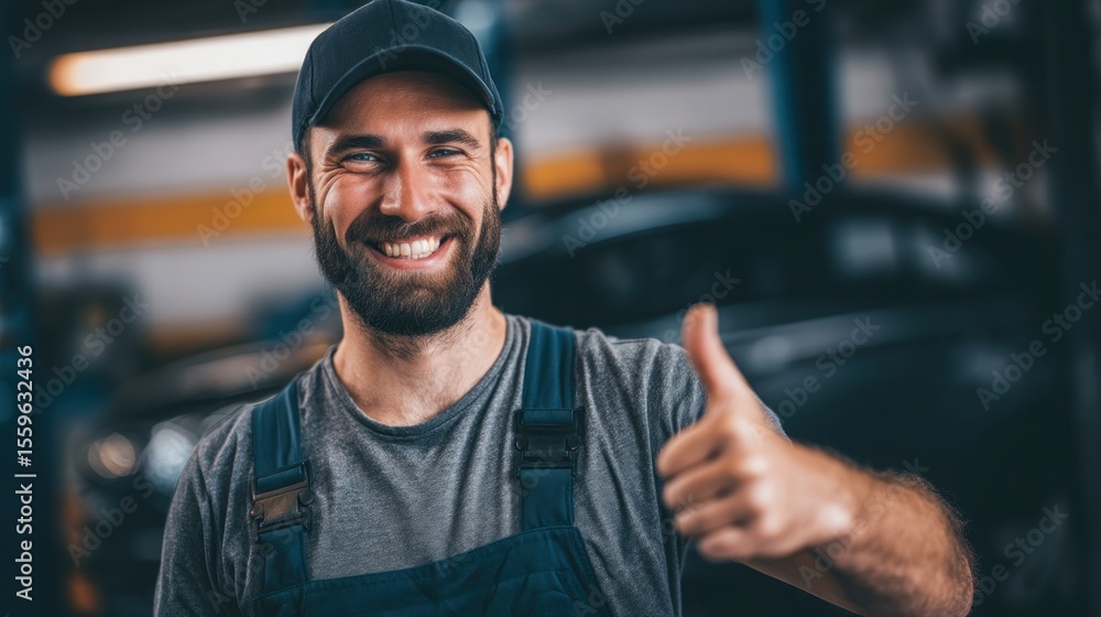 Fototapeta premium Happy mechanic