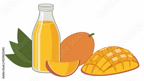 Mango juice and fruit
