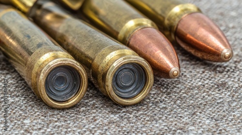 Forensic Lab Close-Up of Bullets and Cartridge Cases for Analysis