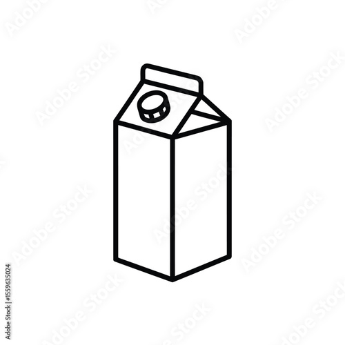 Milk or juice carton outline icon simple vector illustration isolated on white