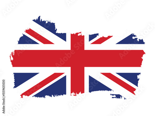 UK Union Jack flag in a creative brush stroke design symbolizing unity and heritage.