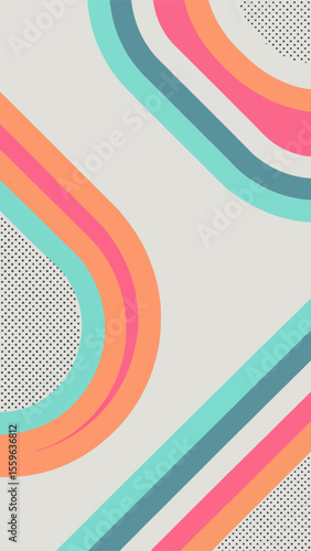 Geometric Dreamscape: A captivating visual composition where colorful stripes dance across a neutral backdrop. It’s a fusion of form and color, creating an optical symphony.