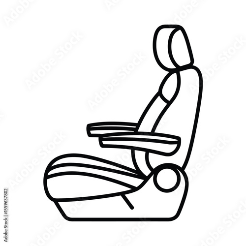 Car Seat Outline Icon Modern Vehicle Interior Design Element Illustration