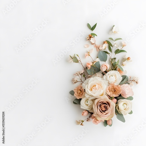 Elegant Floral Arrangement with Soft Rose Shades and Greenery