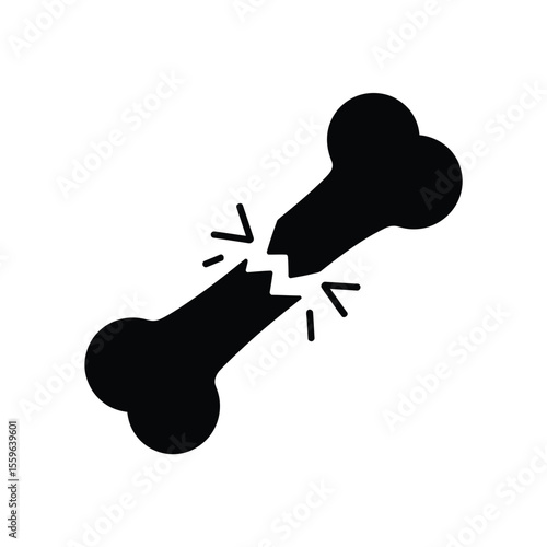 Broken Bone Icon Black Silhouette Fracture Injury