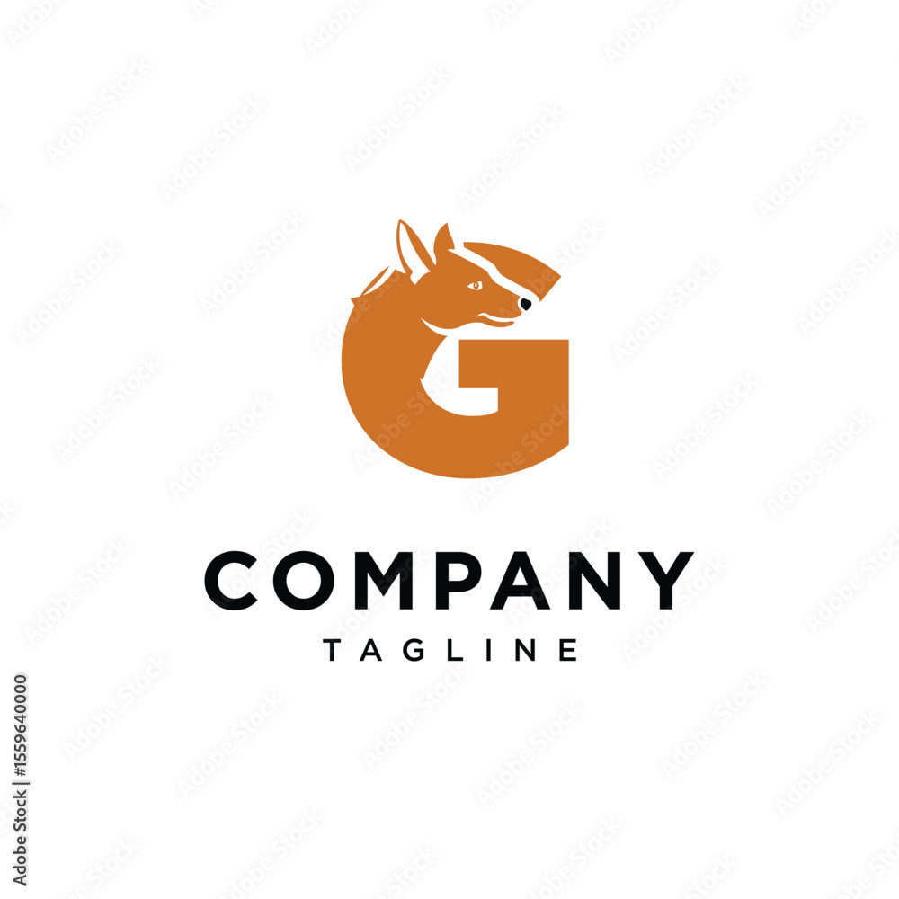Obraz premium Letter G Ajak Dog Logo Icon Vector
