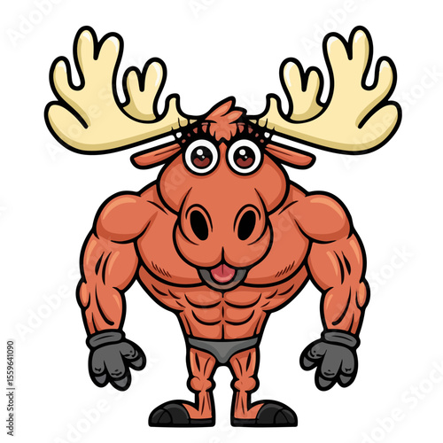 
Hand-drawn cartoon moose vector illustration
