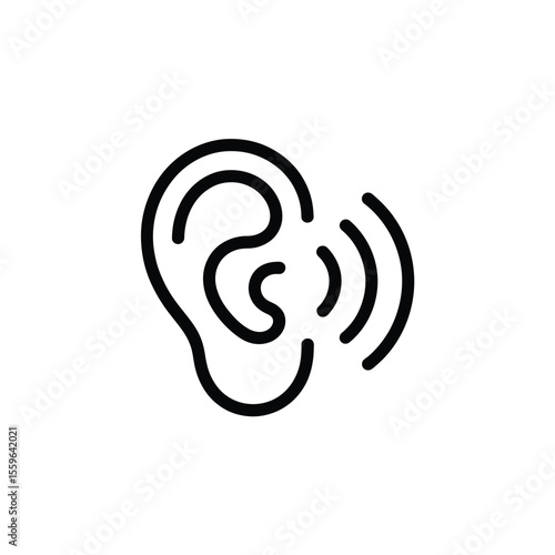 Ear Icon with Sound Waves