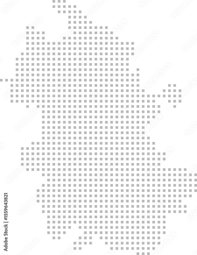 Obraz premium Anhui, China – square dot grid vector map (Web Mercator projection, PPT-compatible & fully editable)