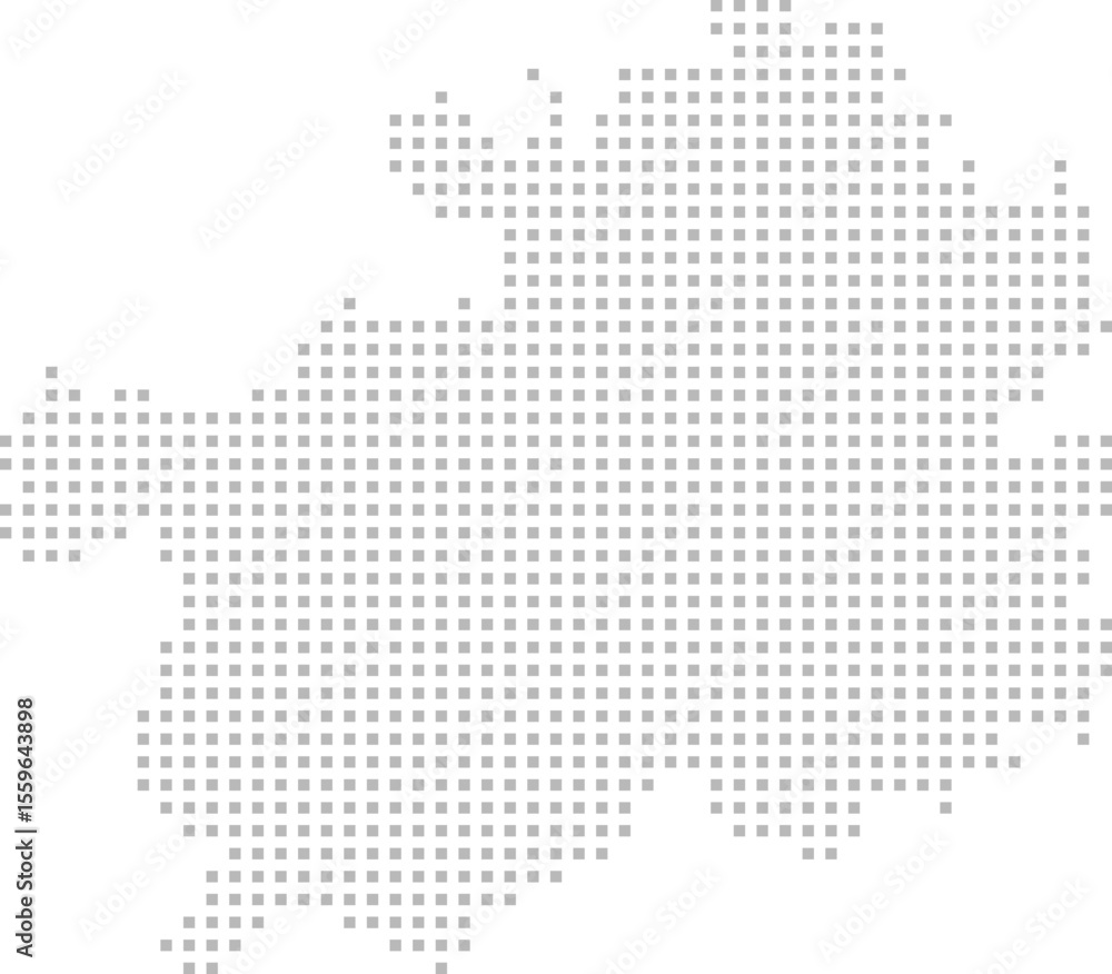Obraz premium Guizhou, China – square dot grid vector map (Web Mercator projection, PPT-compatible & fully editable)