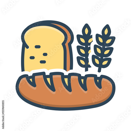 Vector color shadow icon for Breads