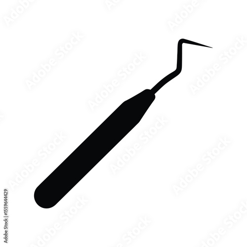 Dental explorer silhouette a tool used by dentists to examine teeth