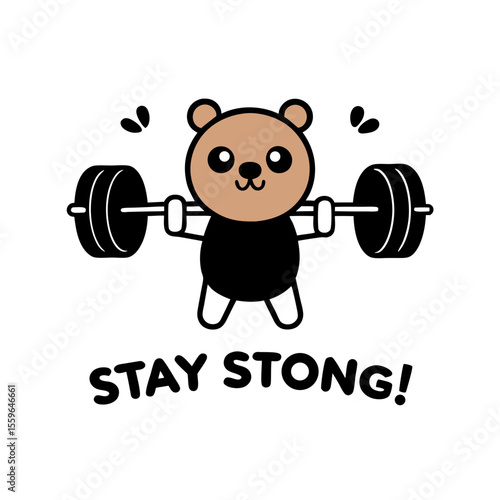 bear lifting heavy barbells