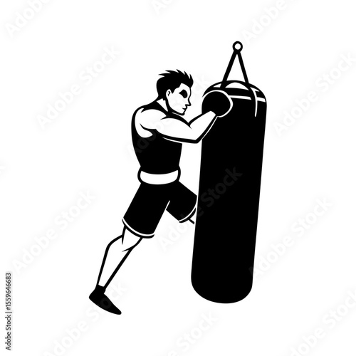 silhouette of a boxer