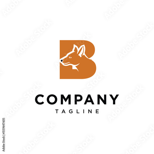 Letter B Ajak Dog Logo Icon Vector