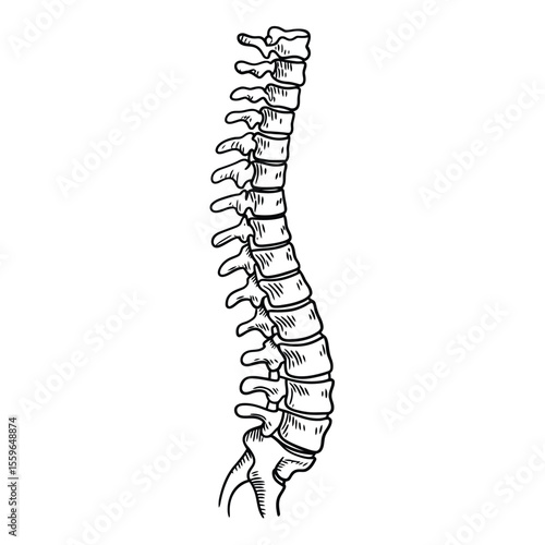 Human Spine Anatomy Illustration