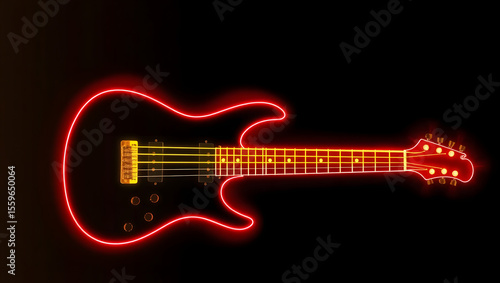 electric guitar on black background