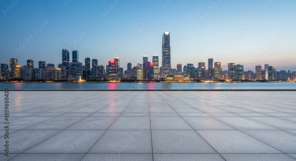 Obraz premium Modern City Skyline at Dusk