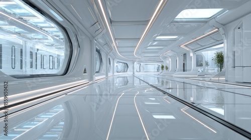 Fototapeta Naklejka Na Ścianę i Meble -  Modern white corridor