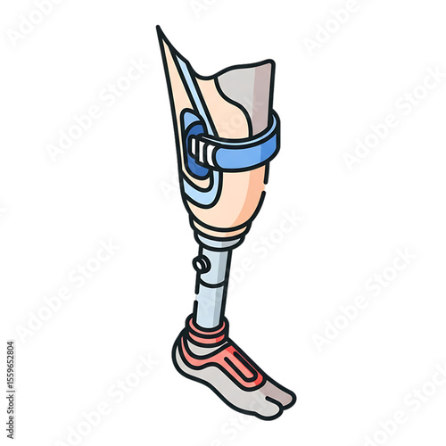 Leg prosthetic for limb replacement and mobility.