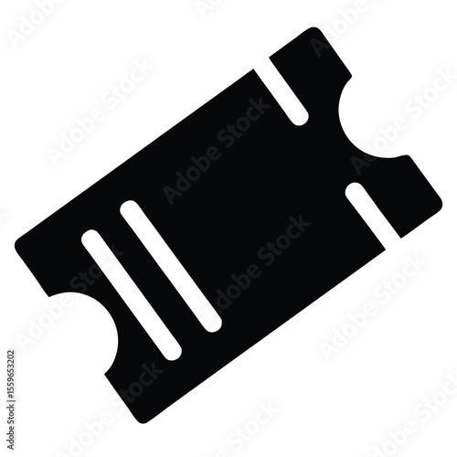 ticket vector, event pass icon, concert ticket silhouette, movie ticket line art, entry pass symbol

