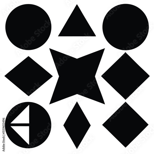 creative shape vector, unique polygon icon, abstract form silhouette, graphic design line art, modern shape symbol
