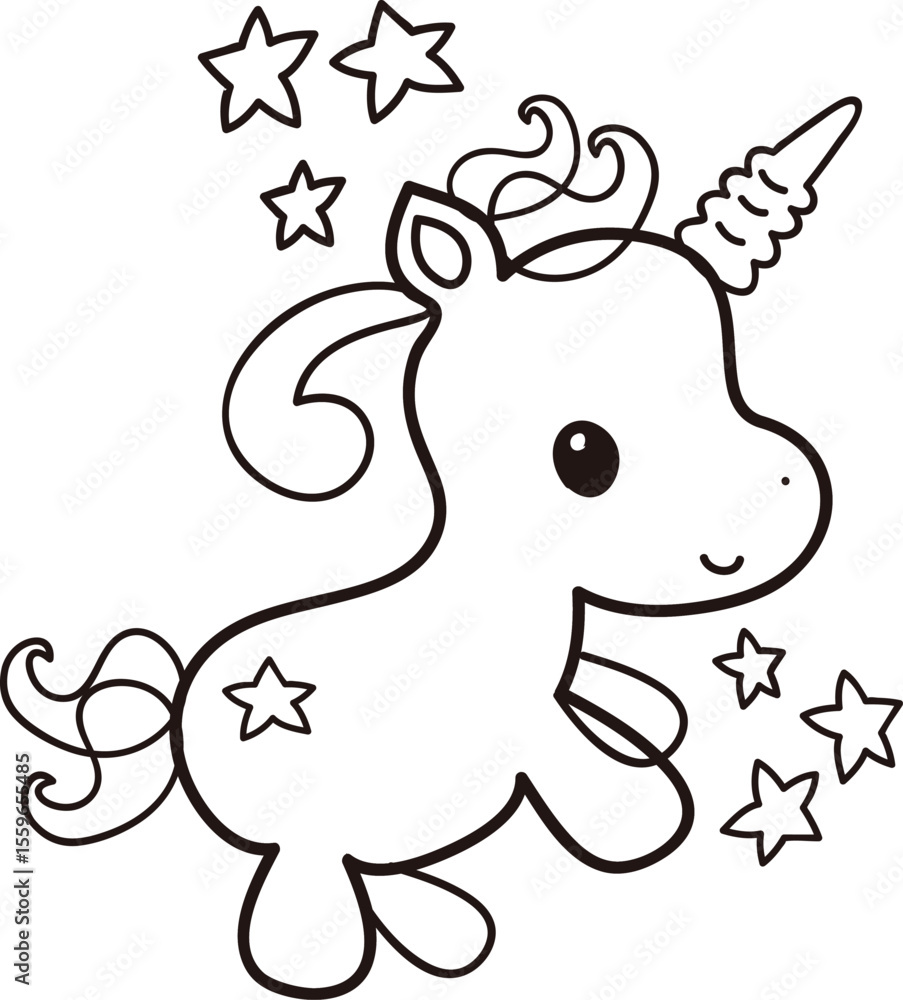 Cute Unicorn Vector Illustration with Rainbow Hair – Kawaii Style Magic Pony Cute Unicorn Vector Illustration with Rainbow Hair – Kawaii Style Magic Pony