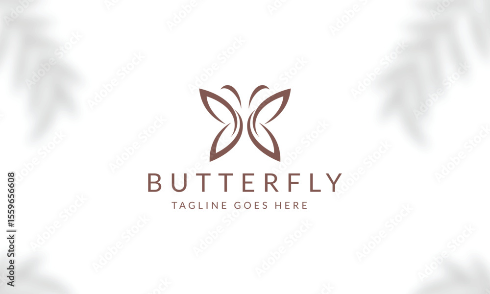 Obraz premium Beauty Butterfly logo. Luxury line logotype design. Universal premium butterfly symbol logotype