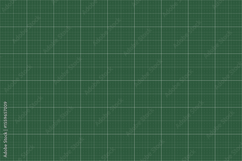Fototapeta premium Green Cutting Mat Style Grid Paper with Gray Lines – Vector Background