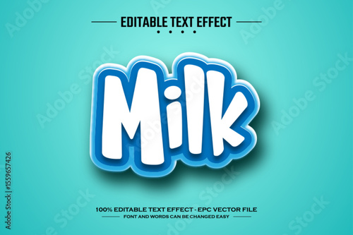Milk 3D editable text effect template