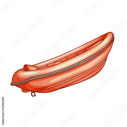 Pink inflatable boat isolated 