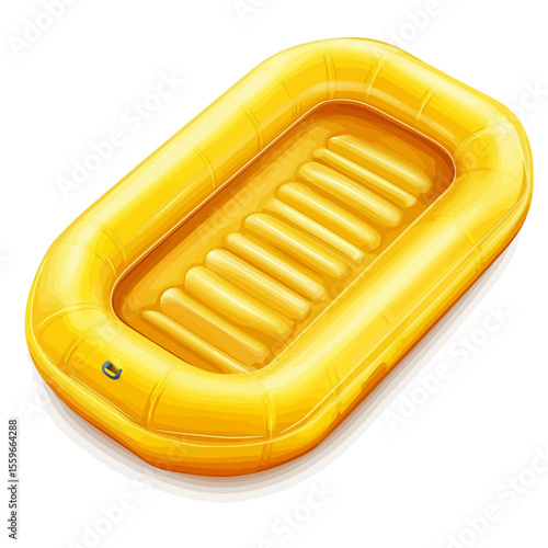Yellow inflatable boat isolated 