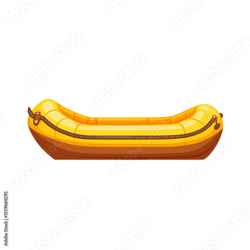Yellow inflatable boat on white 
