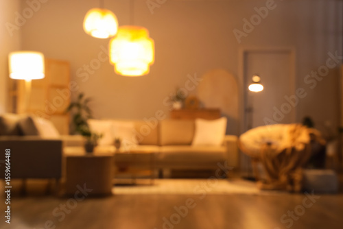 Blurred view of stylish liv...