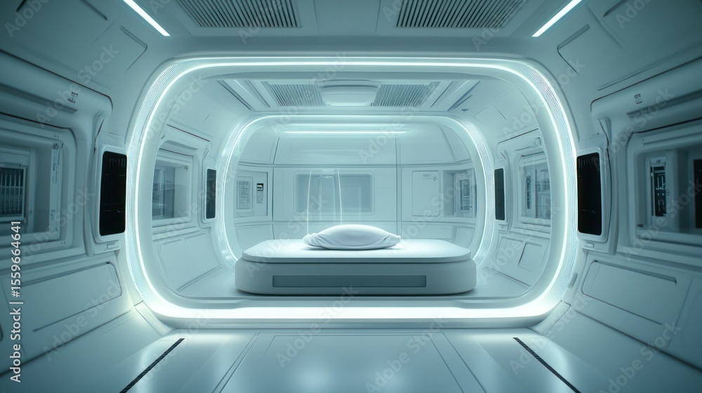 Fototapeta premium Futuristic, clean white interior