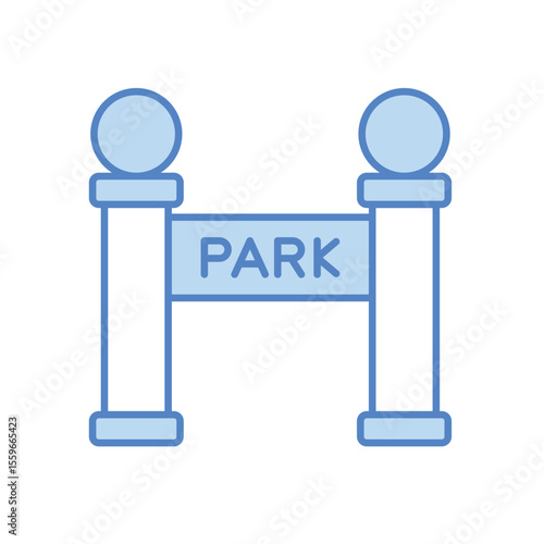 Park Entrance Icon vector stock illustration
