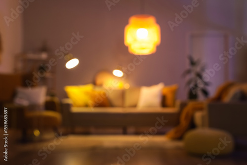 Blurred view of stylish liv...