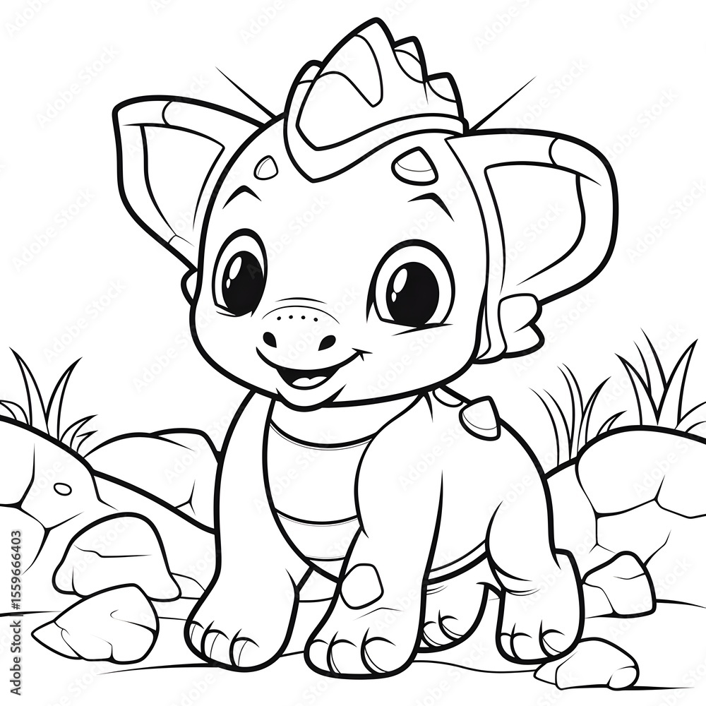 Obraz premium Stegosaur coloring page