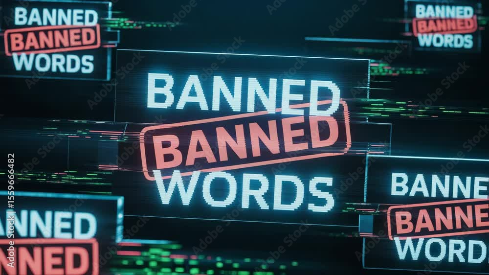 Banned words digital display Banned words digital display