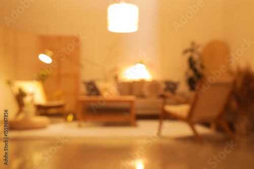 Blurred view of stylish liv...