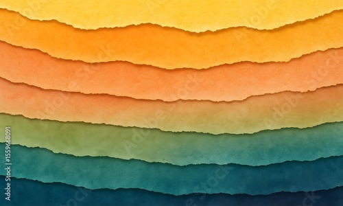 Wallpaper Mural Abstract background of layered torn paper with a warm to cool color gradient Torontodigital.ca