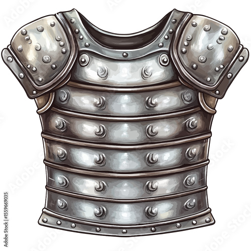 Silver armor isolated 