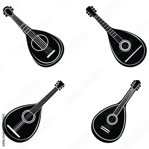 Mandolin Illustrations Four Unique Silhouettes