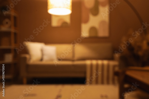 Blurred view of stylish liv...