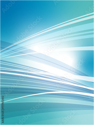 スピード感のある抽象的なウェーブ背景素材_ライトブルー