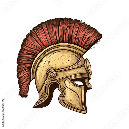 Iron helmet isolated white background 