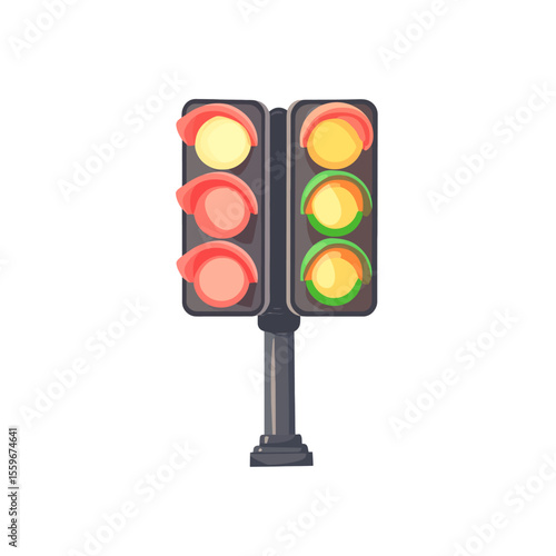 traffic light isolated on white