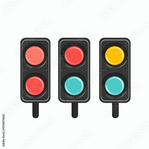 traffic light on white background
